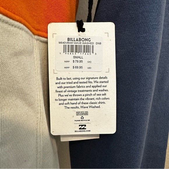 Billabong Wave Wash Hoodie Sz Small - Picture 4 of 6